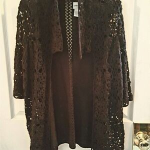 Blackโฅ CrochetโฅSweater/Jacketโin MintโConditionโฅ